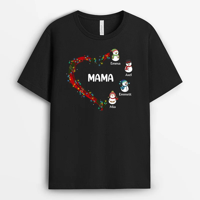 Weihnachtsherzen - Personalisierte Geschenke | T-Shirt für Mama/Oma