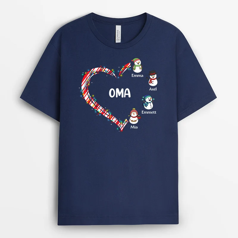 Weihnachtsherzen - Personalisierte Geschenke | T-Shirt für Mama/Oma