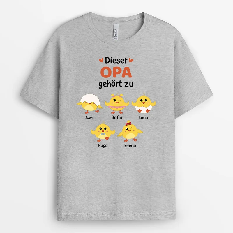 Dieser Opa Gehört Zu - Personalisierte Geschenke | T-Shirt für Papa/Opa