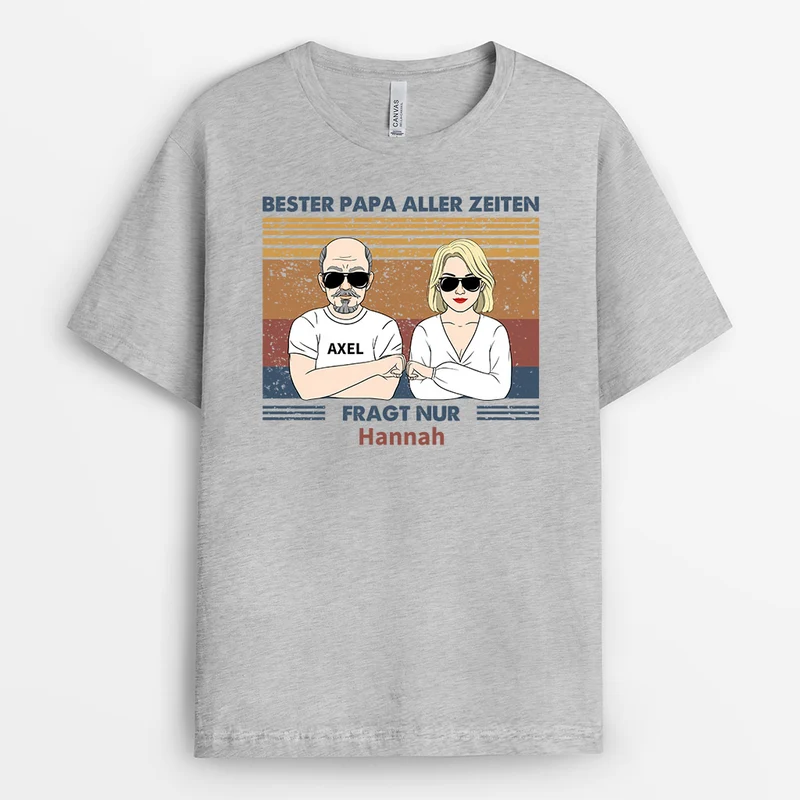 Bester Papa Aller Zeiten - Personalisierte Geschenke | T-Shirt für Papa/Opa