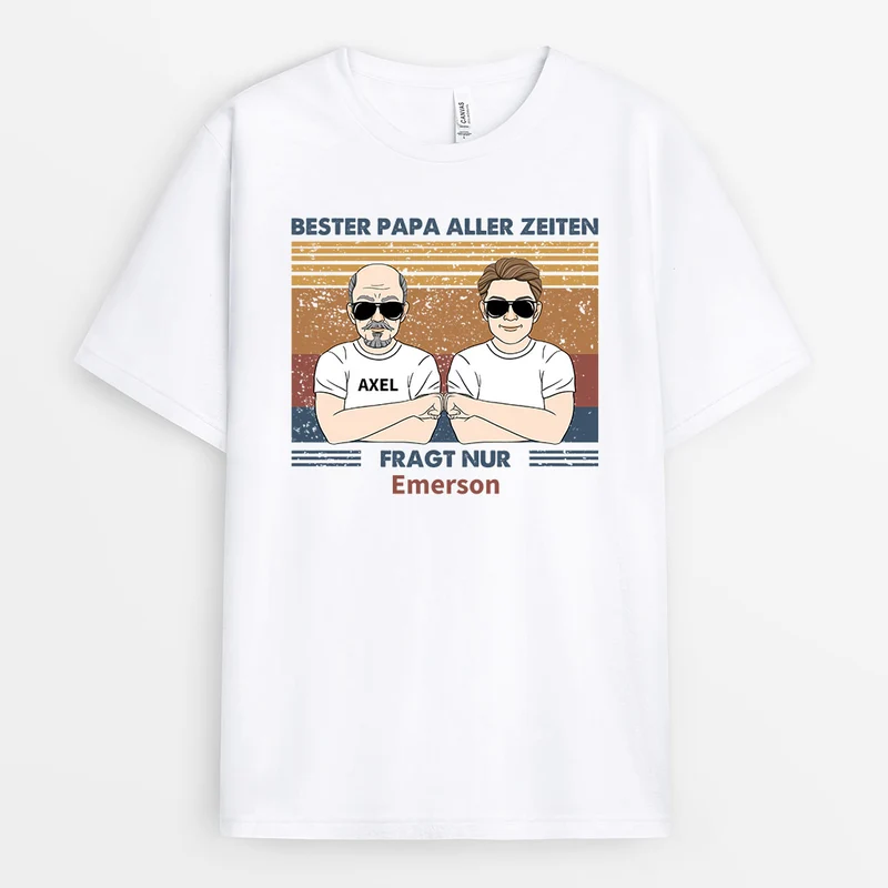 Bester Papa Aller Zeiten - Personalisierte Geschenke | T-Shirt für Papa/Opa