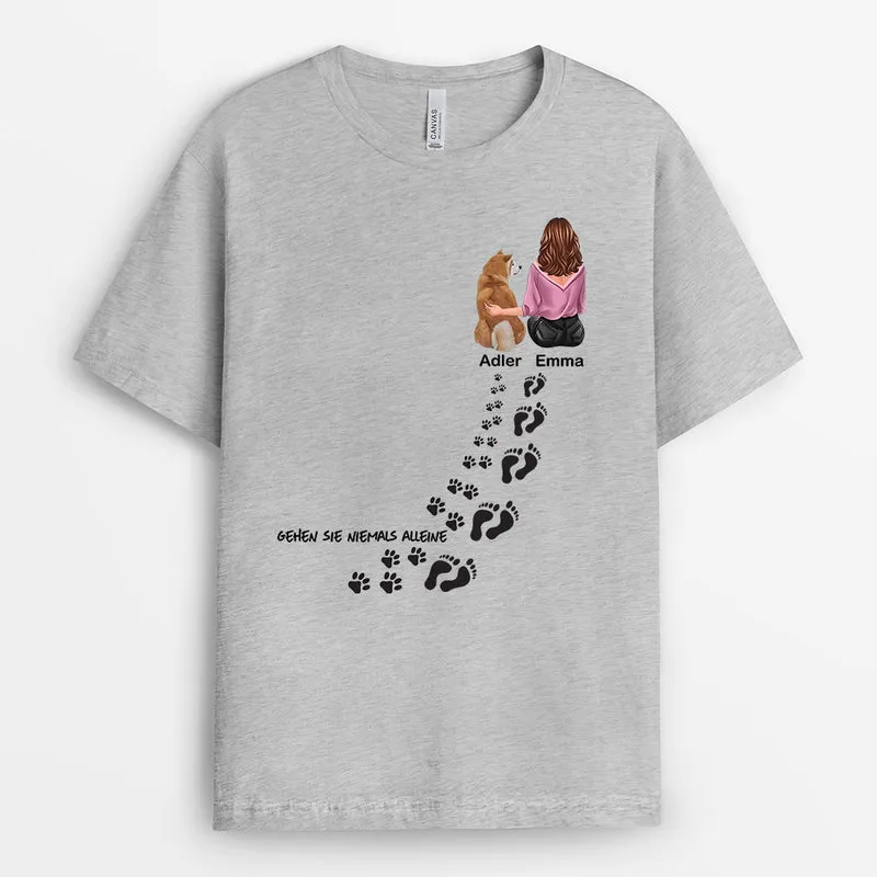 Gehen sie niemals alleine - Personalisierte Geschenke | T-Shirt für Oma/Mama