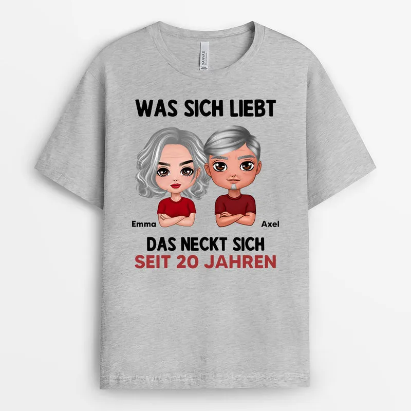 Was Sich Liebt Das Neckt Sich - Personalisierte Geschenke | T-Shirt für Paare/Pärchen
