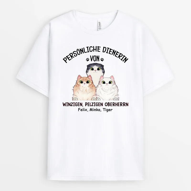Persönliche Dienerin - Personalisierte Geschenke | T-Shirt für Katzenliebhaber