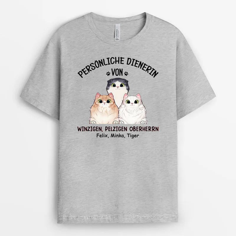 Persönliche Dienerin - Personalisierte Geschenke | T-Shirt für Katzenliebhaber