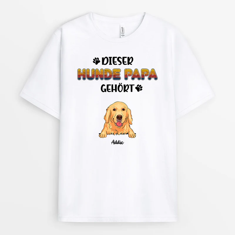 Dieser Hunde Papa Gehört - Personalisierte Geschenke | T-Shirt für Hundeliebhaber