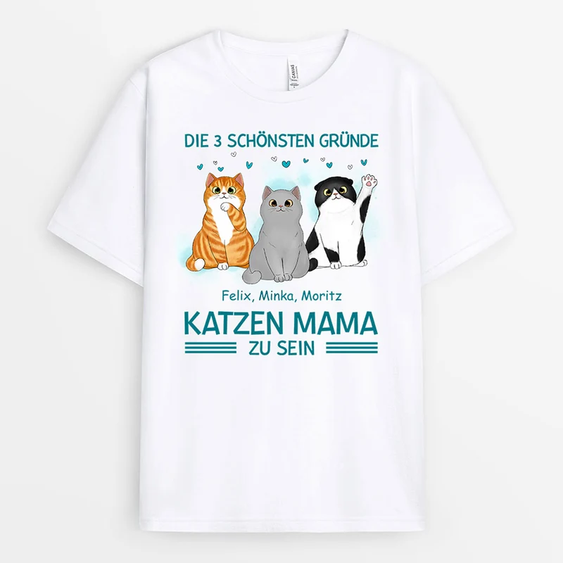 Schönste Grunde - Personalisierte Geschenke | T-Shirt für Katzenbesitzer