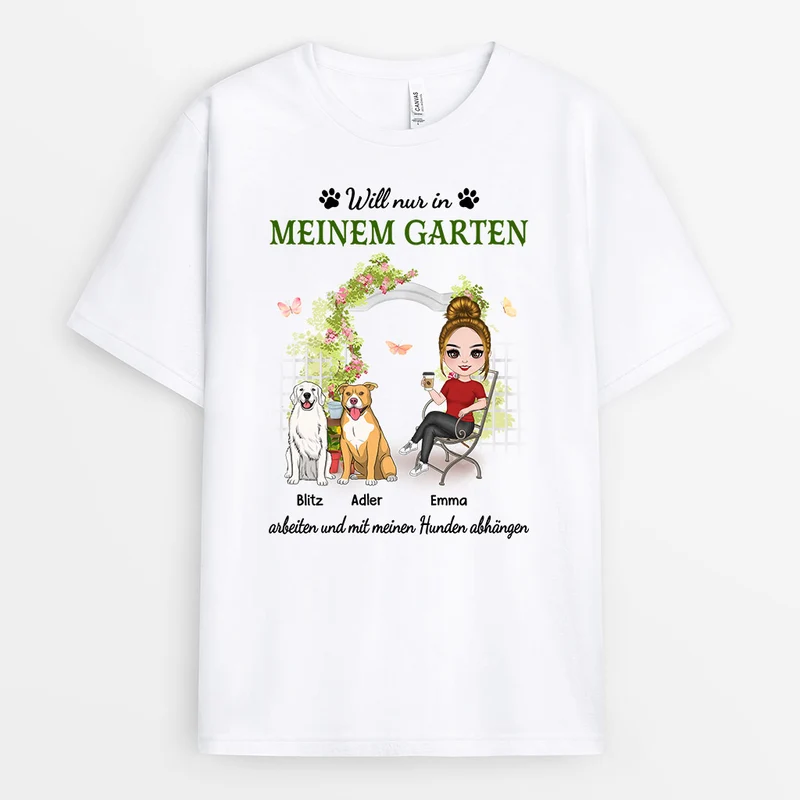 Im Garten Arbeiten - Personalisierte Geschenke | T-Shirt für Hundebesitzer