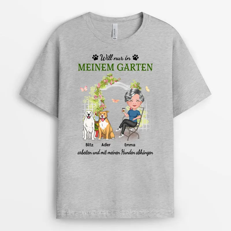 Im Garten Arbeiten - Personalisierte Geschenke | T-Shirt für Hundebesitzer