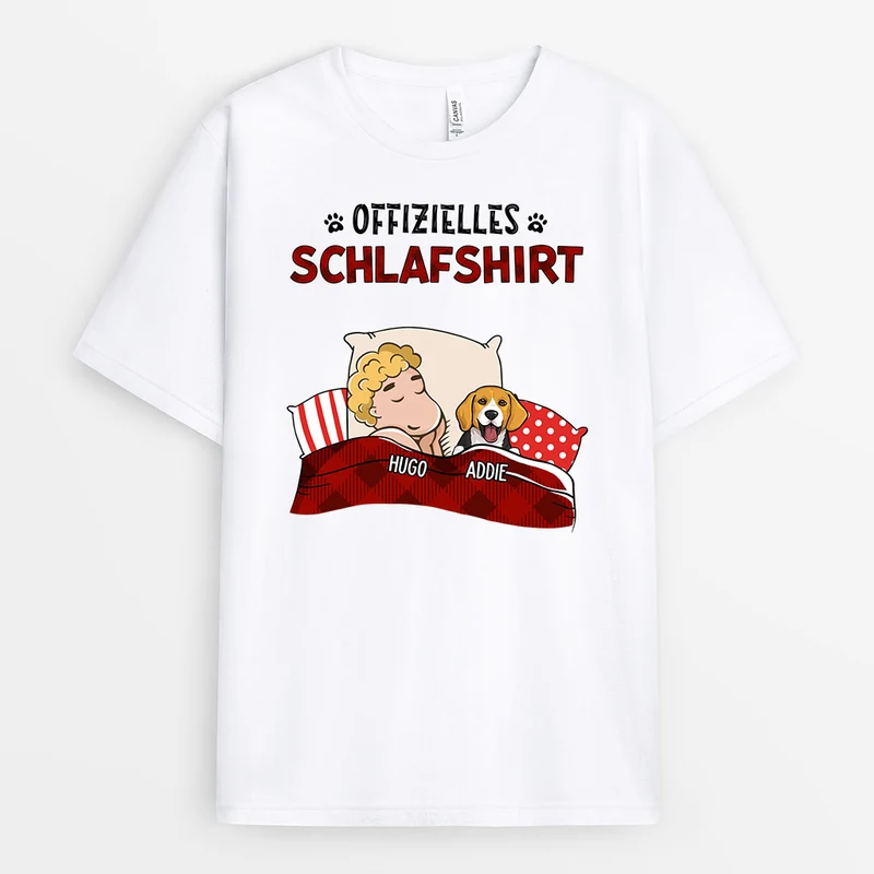 Offizielles Schlafshirt - Personalisierte Geschenke | T-Shirt für Hundebesitzer