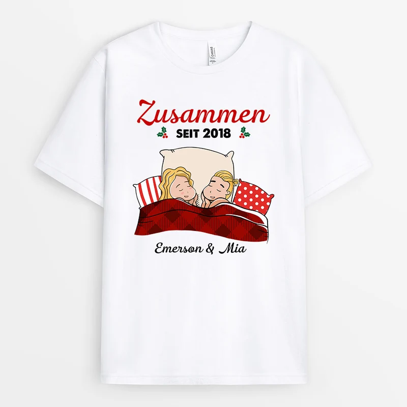 Zusammen Seit - Personalisierte Geschenke | T-Shirt für Paare/Pärchen Weihnachten