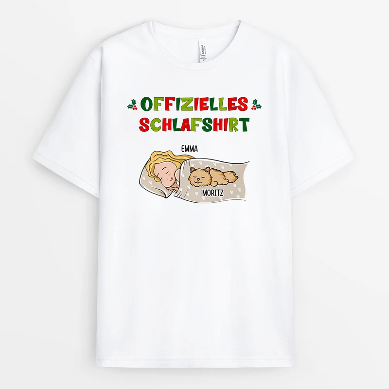 Offizielles Schlafshirt - Personalisierte Geschenke | T-Shirt für Katzenbesitzer