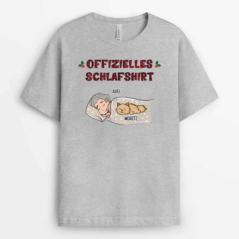 Offizielles Schlafshirt - Personalisierte Geschenke | T-Shirt für Katzenbesitzer