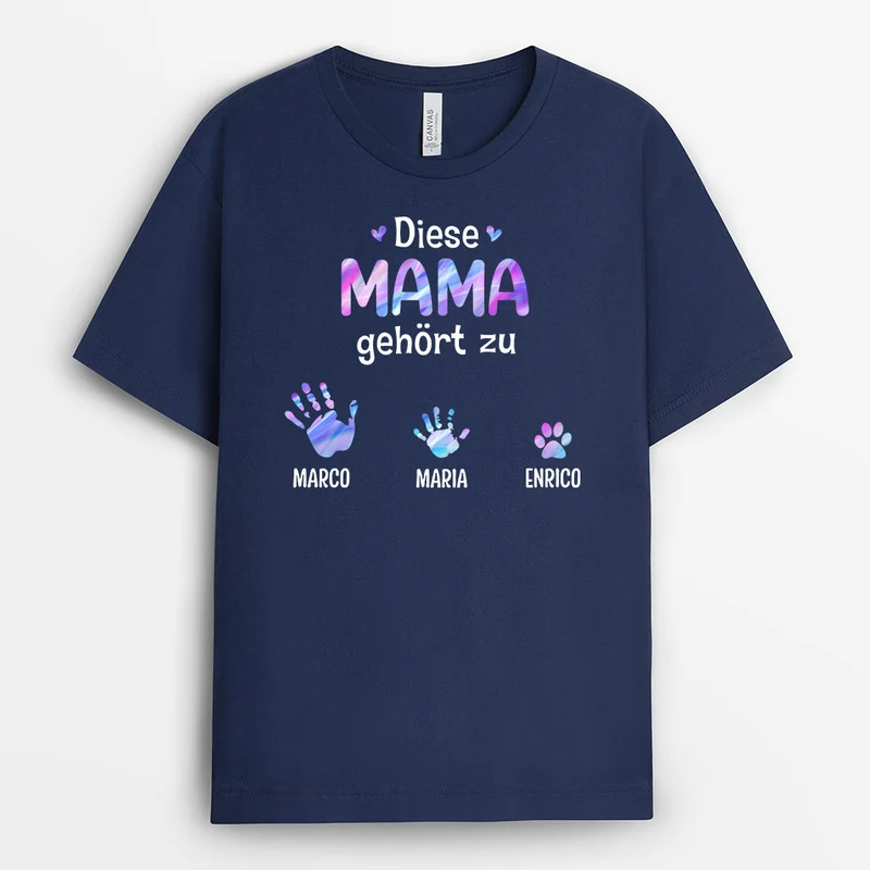 Diese Mama Oma Gehört Zu - Personalisierte Geschenke | T-Shirt für Mama/Oma