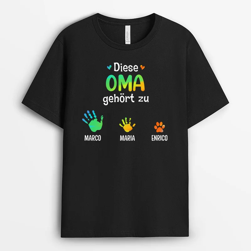 Diese Mama Oma Gehört Zu - Personalisierte Geschenke | T-Shirt für Mama/Oma