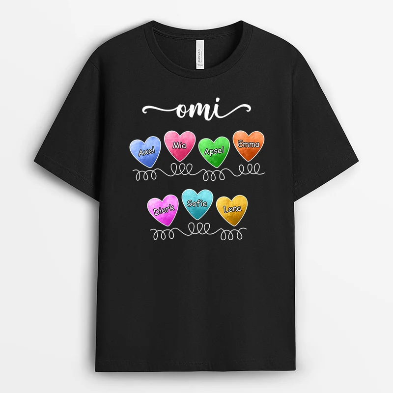 Omas Mamas Herzen - Personalisierte Geschenke | T-Shirt für Mama/Oma