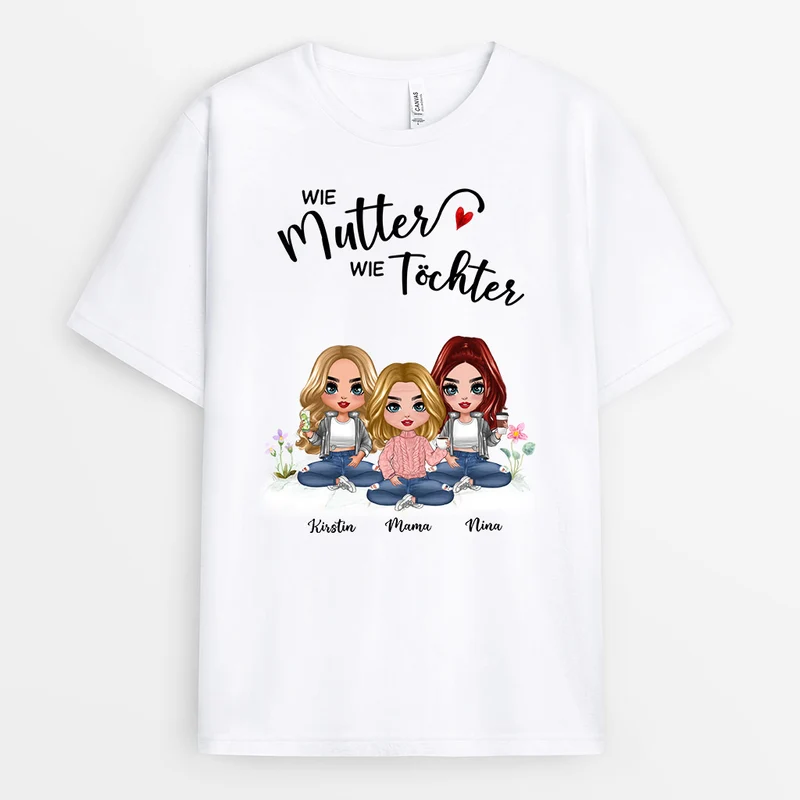 Wie Die Mutter So Die Söhne, Wie Mutter Wie Die Töchter - Personalisierte Geschenke | T-Shirt für Oma/Mama