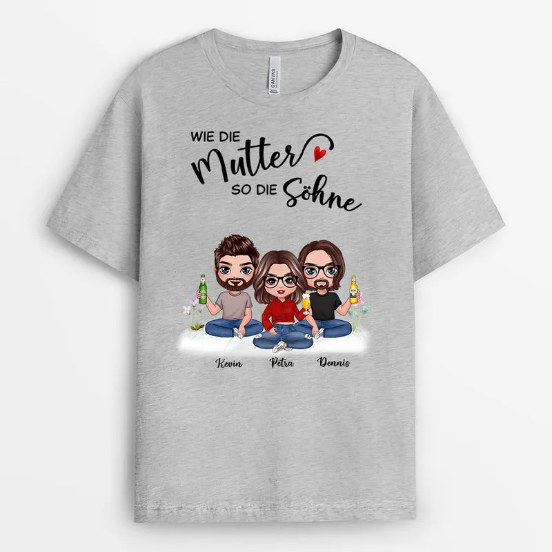 Wie Die Mutter So Die Söhne, Wie Mutter Wie Die Töchter - Personalisierte Geschenke | T-Shirt für Oma/Mama