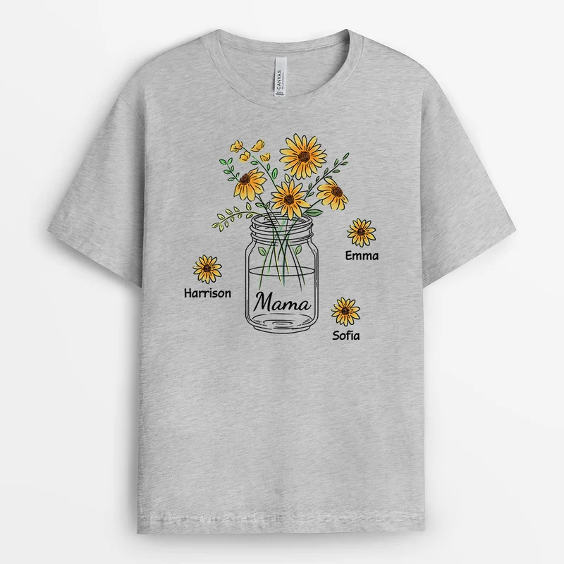Omas Blumen - Personalisierte Geschenke | T-Shirt für Mama/Oma