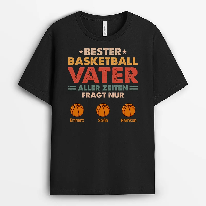 Bester Basketball-Vater Aller Zeiten - Personalisierte Geschenke | T-Shirt für Papa/Opa