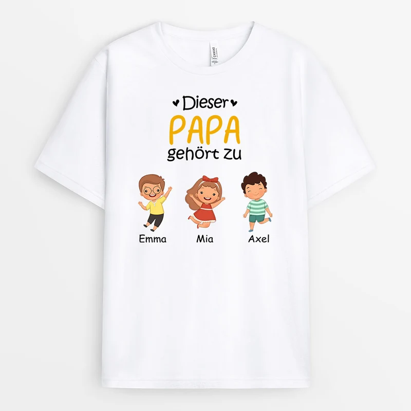 Personalisiertes Dieser Papa Gehört Zu T-Shirt