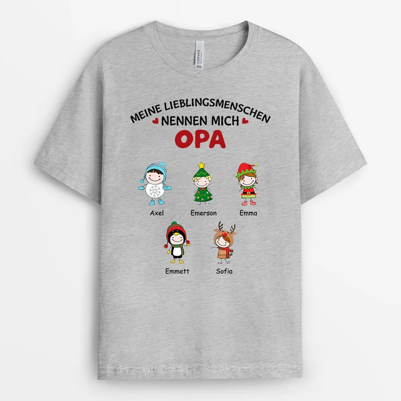 Meine Lieblingsmenschen - Personalisierte Geschenke | T-Shirt für Papa/Opa