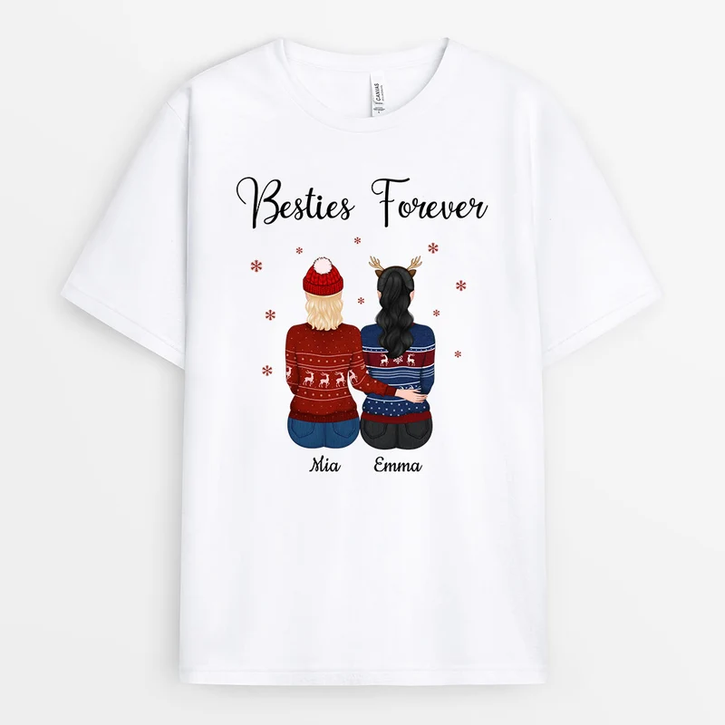 Besties Forever - Personalisierte Geschenke | T-Shirt für Besties/Beste Freundin