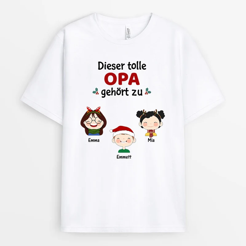 Dieser Tolle Opa Gehört Zu... - Personalisierte Geschenke | T-Shirt für Papa/Opa