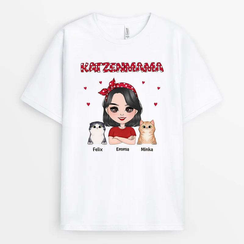 Katzenmama - Personalisierte Geschenke | T-Shirt für Katzenliebhaber
