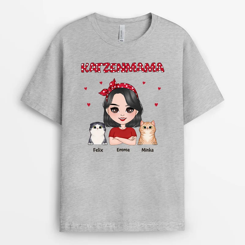 Katzenmama - Personalisierte Geschenke | T-Shirt für Katzenliebhaber