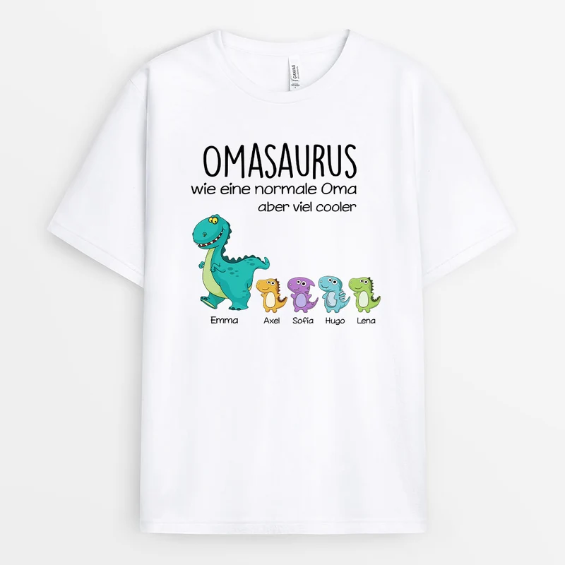 Omasaurus, Mamasaurus - Personalisierte Geschenke | T-Shirt für Oma/Mama