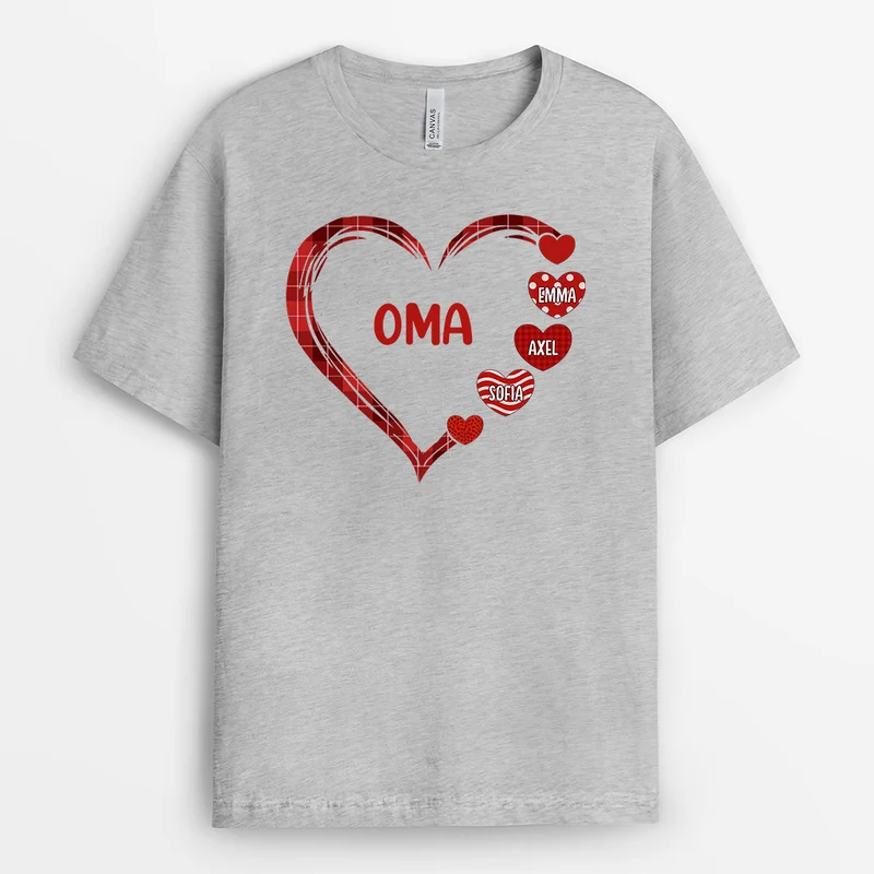 Omas Herzen - Personalisierte Geschenke | T-Shirt für Mama/Oma