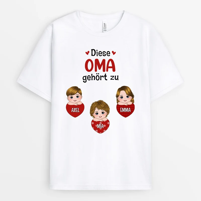 Diese Oma Gehört Zu - Personalisierte Geschenke | T-Shirt für Mama/Oma