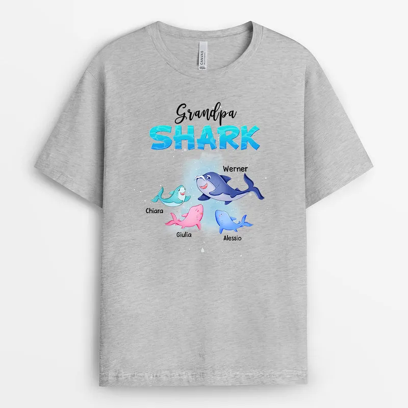 Grandpa Shark - Personalisierte Geschenke | T-Shirt für Opa/Papa