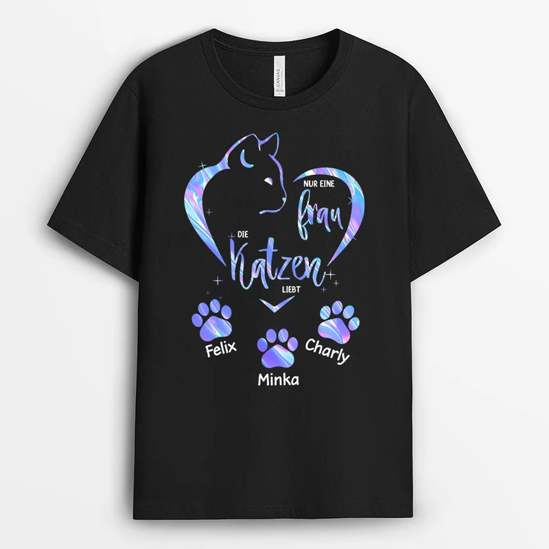 Nur Ein Mädchen Das Katzen Liebt - Personalisierte Geschenke | T-Shirt für Katzenliebhaber