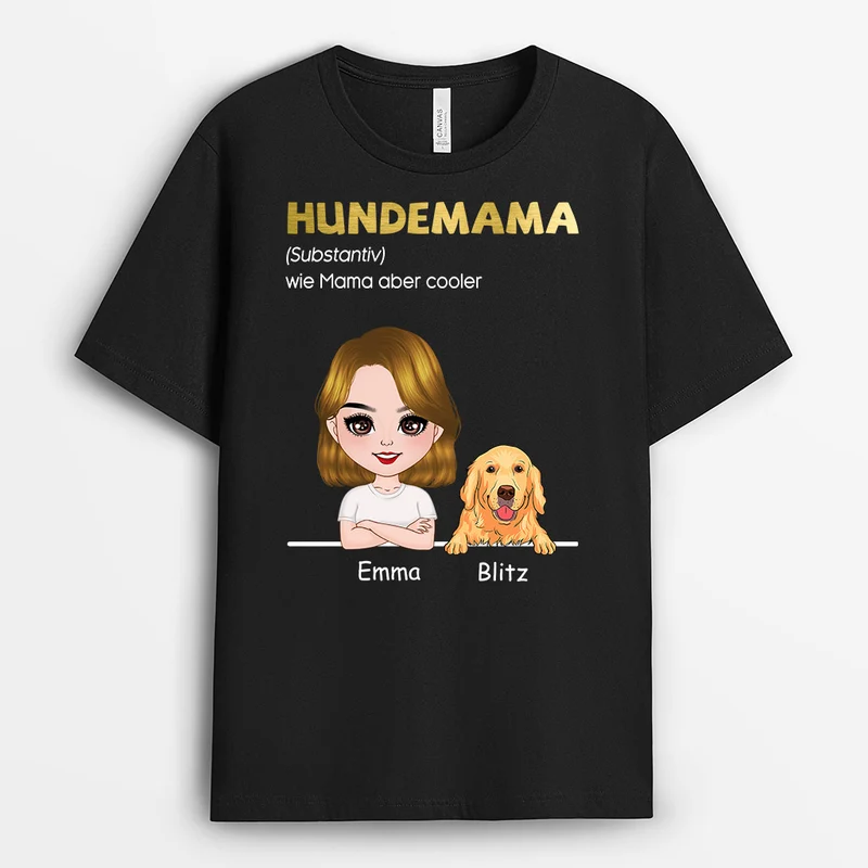 Personalisiertes Hundemama T-Shirt