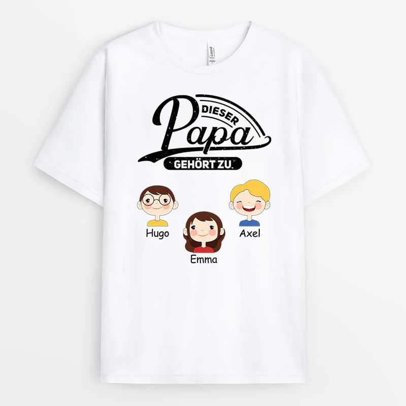 Personalisiertes Dieser Papa Gehört Zu T-Shirt