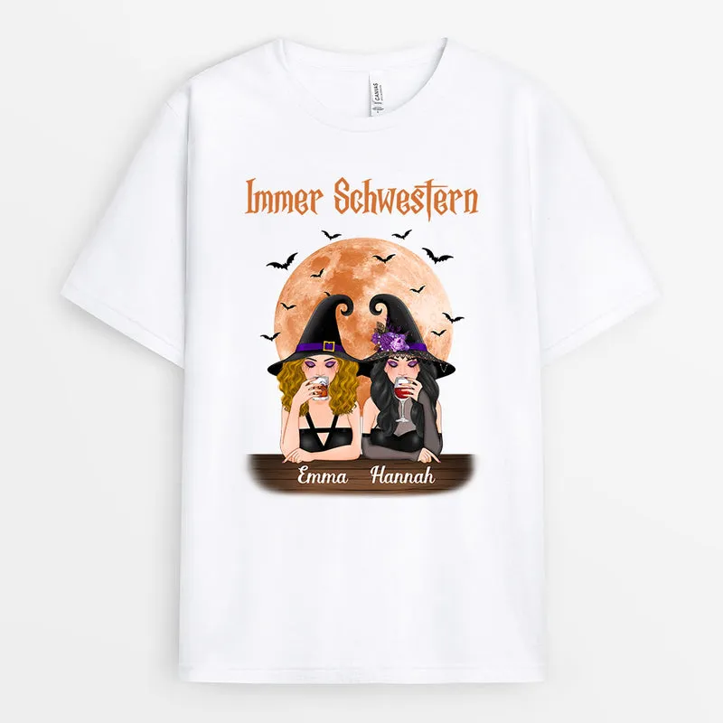 Immer Schwestern Beste Freundin - Personalisierte Geschenke | T-Shirt für Halloween