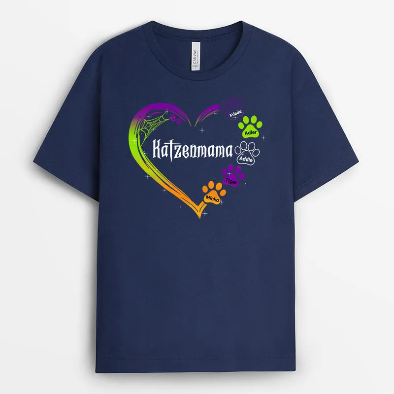 Hundemama Katzenmama - Personalisierte Geschenke | T-Shirt für Halloween