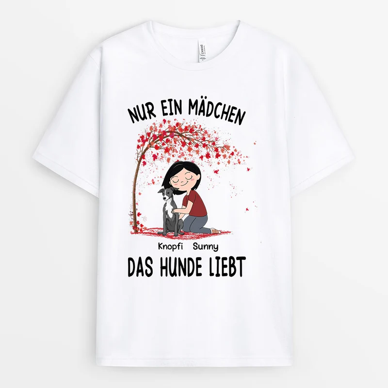 Nur Ein Mädchen Das Hund Liebt - Personalisierte Geschenke | T-Shirt für Hundeliebhaber