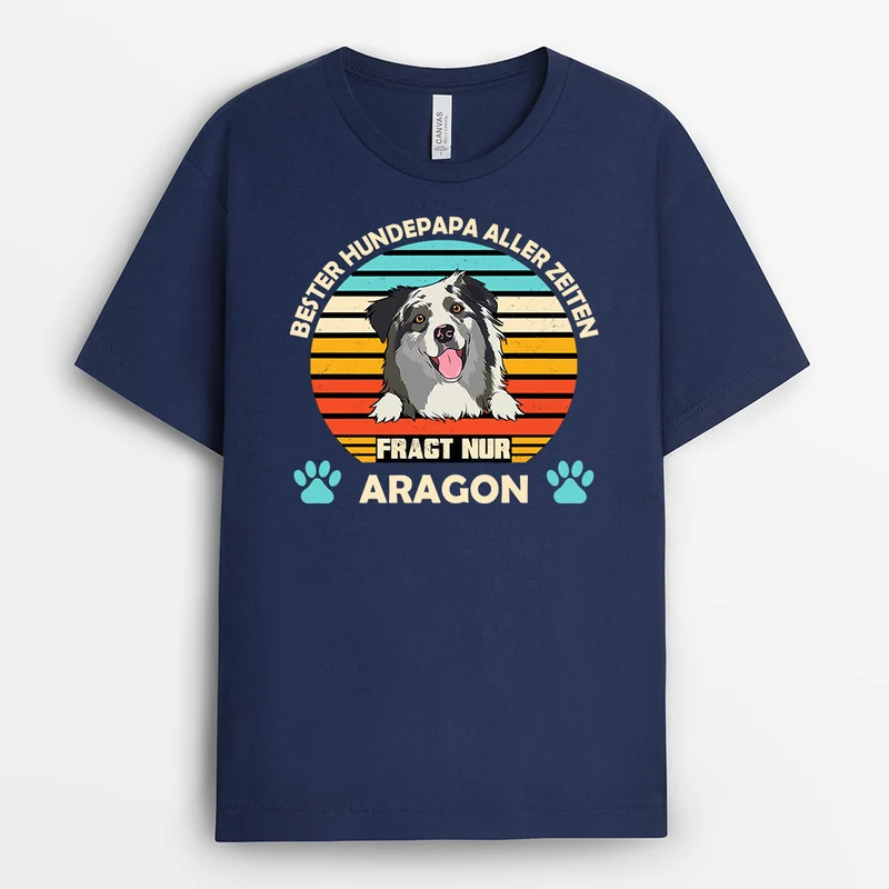Bester Hundevater Aller Zeiten - Personalisierte Geschenke | T-Shirt für Hundeliebhaber