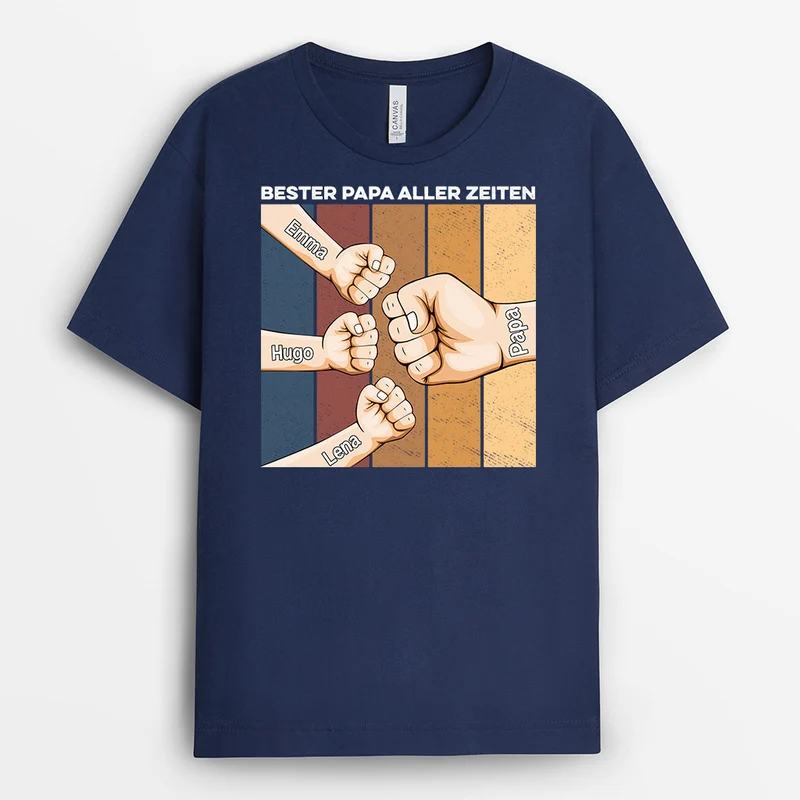 Bester Papa Opa Fauststoß - Personalisierte Geschenke | T-Shirt für Papa/Opa
