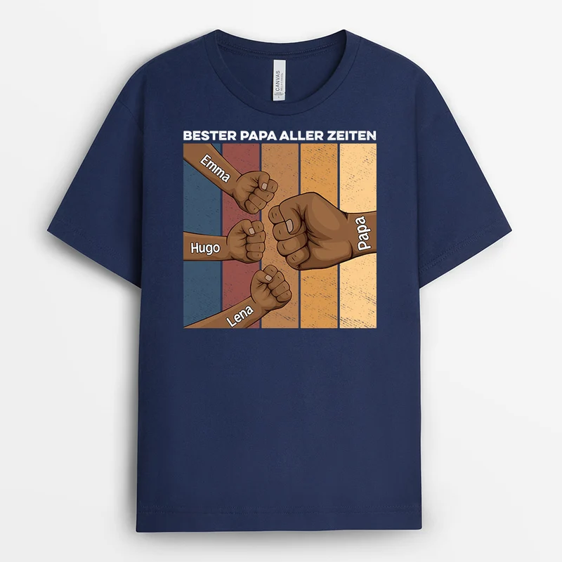 Bester Papa Opa Fauststoß - Personalisierte Geschenke | T-Shirt für Papa/Opa