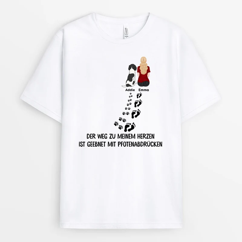 Der Weg Zum Herzen - Personalisierte Geschenke | T-Shirt für Hundebesitzer