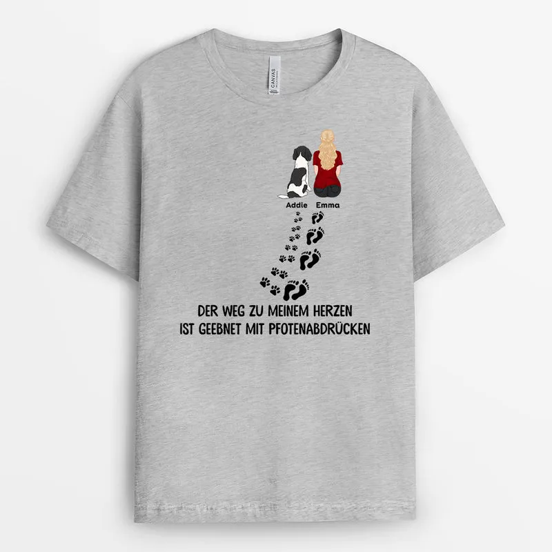 Der Weg Zum Herzen - Personalisierte Geschenke | T-Shirt für Hundebesitzer