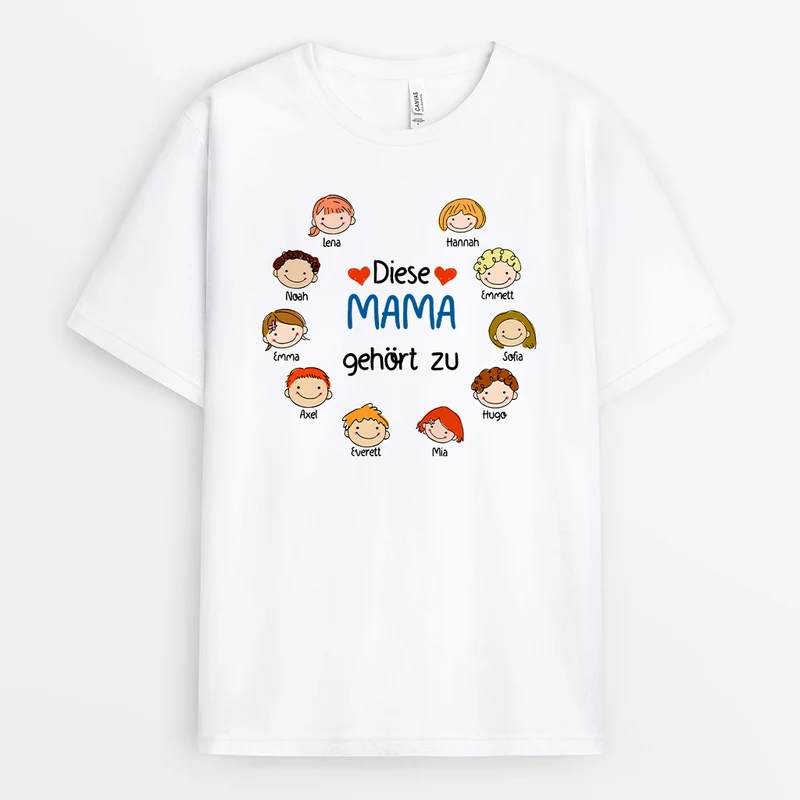 Diese Mama gehört zu - Personalisierte Geschenke | T-Shirt für Oma/Mama