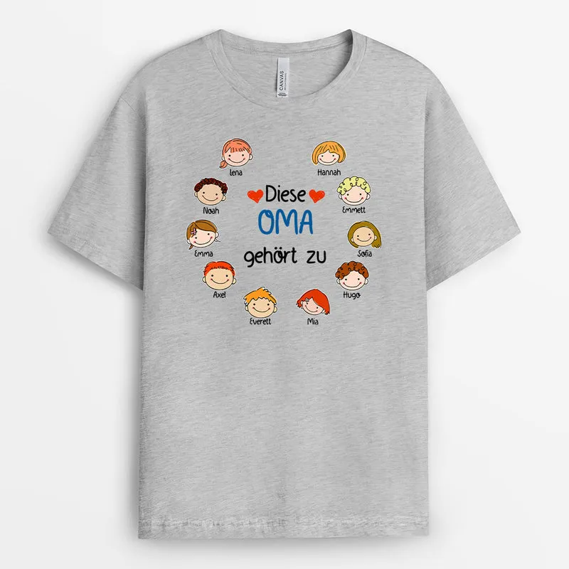 Diese Mama gehört zu - Personalisierte Geschenke | T-Shirt für Oma/Mama