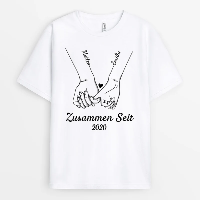 Zusammen Seit - Personalisiertes Geschenk | T-Shirt für Paare, Verliebte