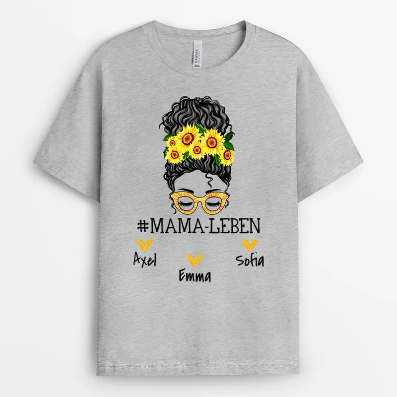 Mama Leben - Personalisierte Geschenke | T-Shirt für Oma/Mama