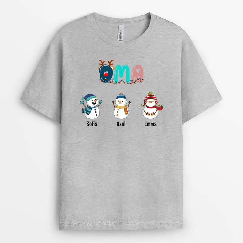 Omas Weihnachtsmann- Personalisierte Geschenke | T-Shirt für Mama/Oma Weihnachten